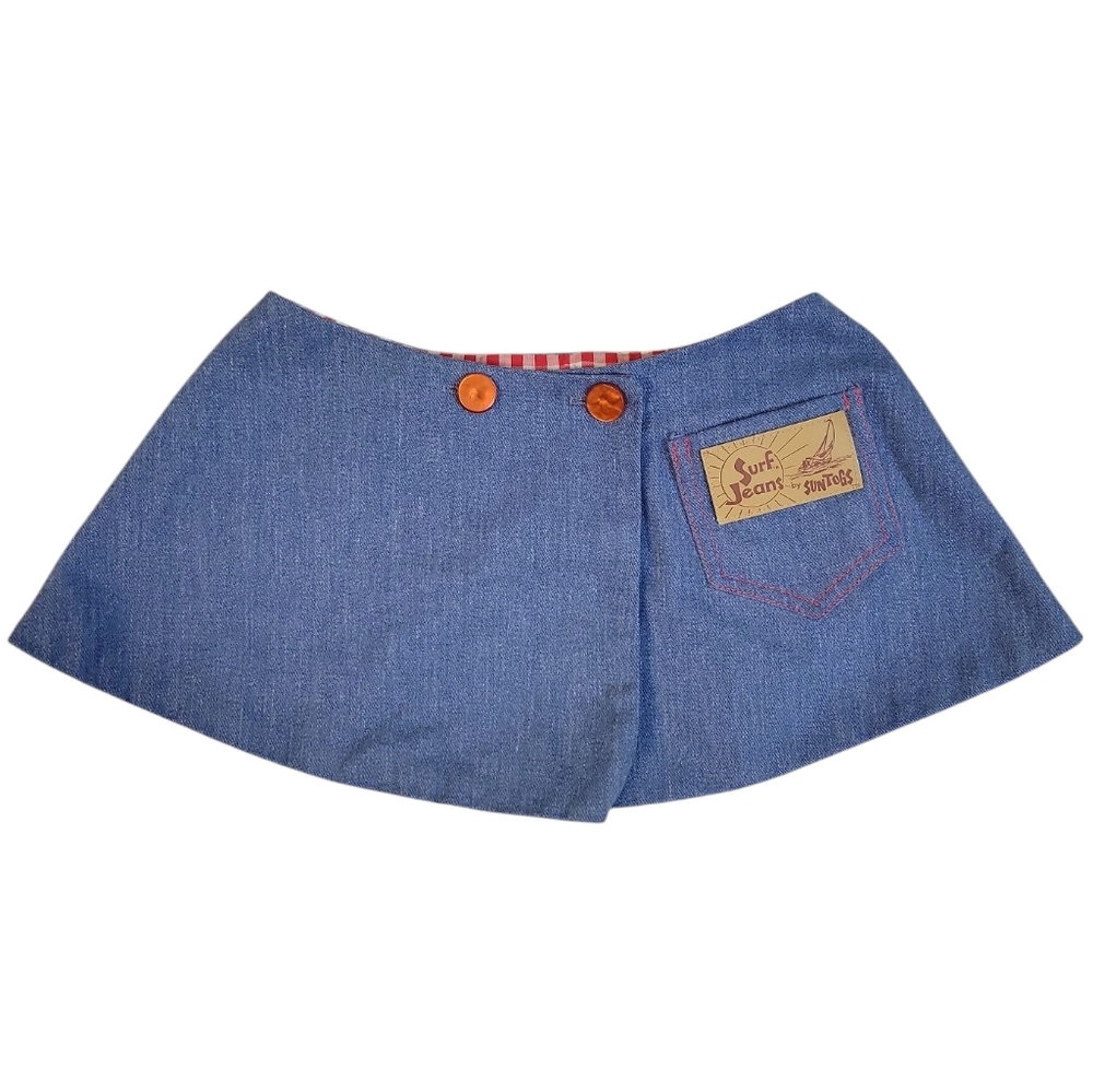 Vintage Suntogs Surf Jeans 1970s Little Girls Summer Skirt RARE Size 3